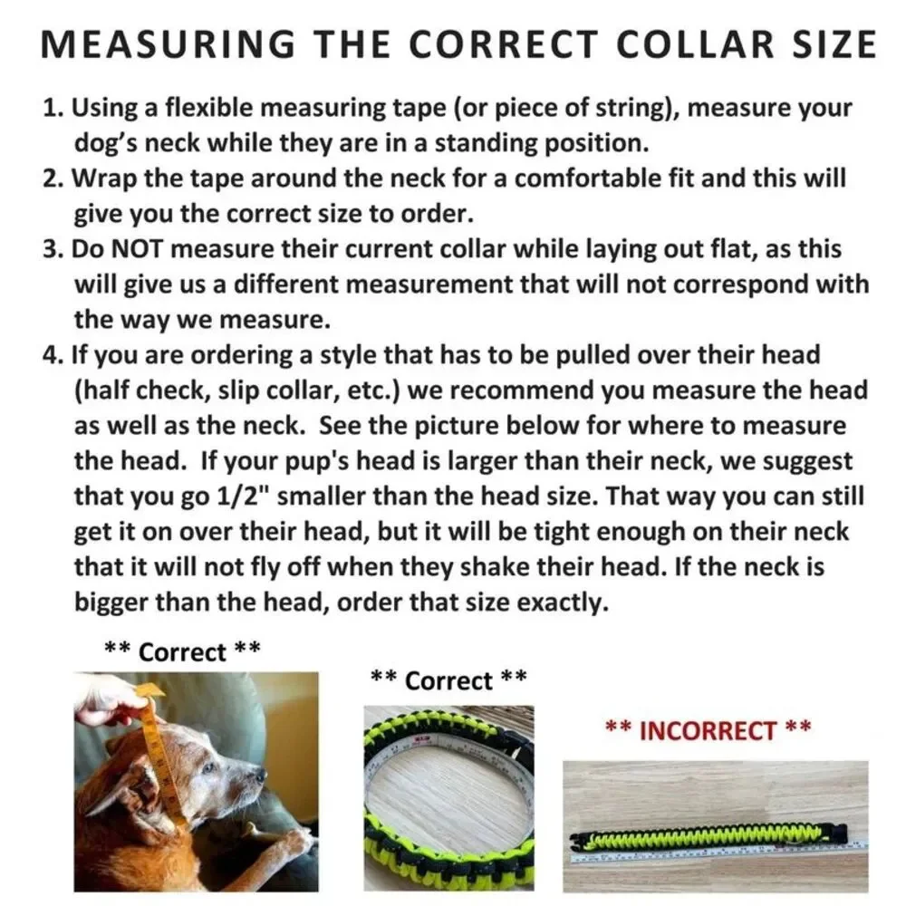 Fits 13.5-15.5 in. Neck Adjustable Biothane Paracord Dog Collar